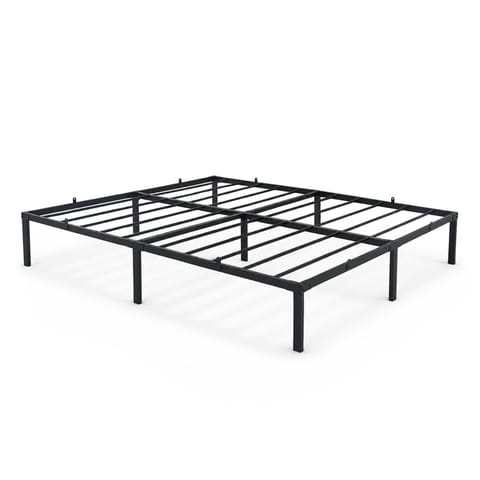 ⁨Łóżko Metalowe 160x200 cm Łóżko Gościnne Składane Metalowy Stelaż i Rama Czarne 9 nóżek 20 listew⁩ w sklepie Wasserman.eu