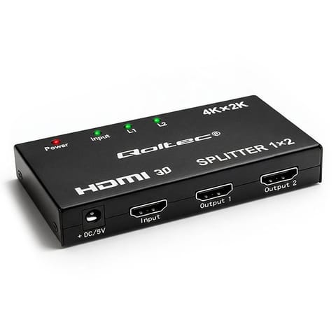 ⁨Qoltec 51796 Active HDMI Splitter 2 x HDMI 4K x 2K | 3.4Gb/s⁩ at Wasserman.eu