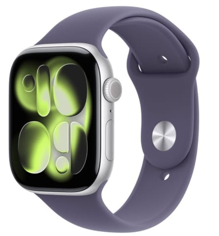⁨Watch Series 11 GPS+Cellular koperta 46 mm z aluminium w kolorze srebrnym, pasek sportowy w kolorze mlecznego fioletu - rozmiar S/M⁩ w sklepie Wasserman.eu
