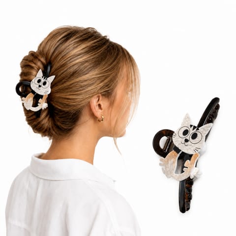 ⁨Spinka do włosów KOTEK XL 13cm elegancka klamra SP471⁩ w sklepie Wasserman.eu