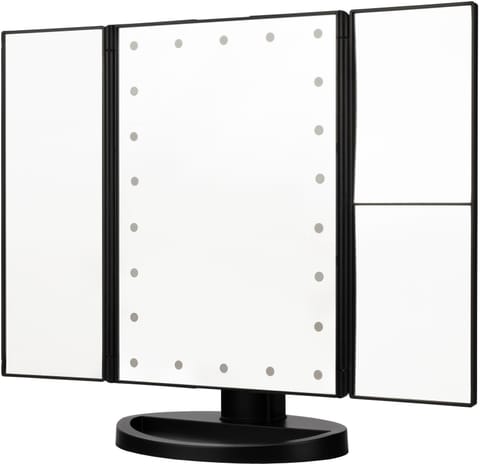 ⁨Lusterko do makijażu Humanas HS-ML04 z podświetleniem LED - czarny⁩ w sklepie Wasserman.eu