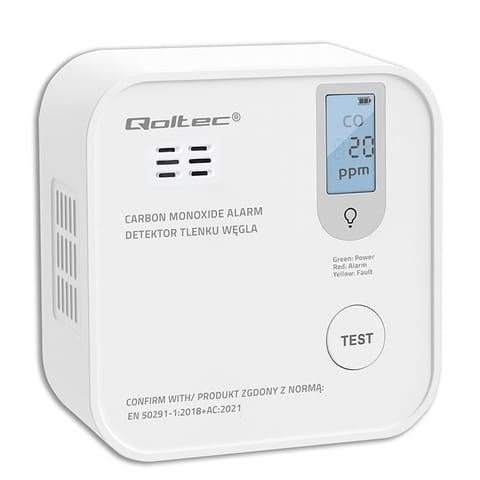 ⁨Carbon monoxide sensor with battery alarm 85dB⁩ at Wasserman.eu