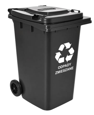 ⁨Pojemnik na odpady 240L kosz czarny⁩ w sklepie Wasserman.eu