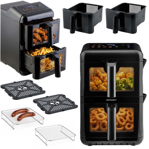 ⁨Frytkownica beztłuszczowa dwukomorowa pionowa 11.6 l Air fryer frytownica Berdsen 3000W BD-663⁩ w sklepie Wasserman.eu