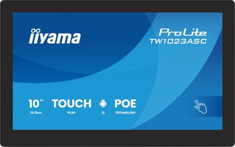 ⁨10-inch touchscreen monitor TW1023ASC-B3P 10" IPS touch display, Android, WiFi, 4x USB, RJ45, microphone, 24/7 operation, iiSignage⁩ at Wasserman.eu