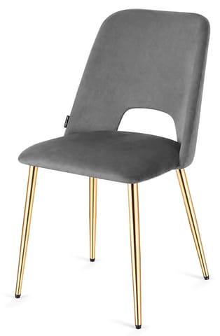 ⁨Krzesło tapicerowane GOTI GREY VELVET GOLD⁩ w sklepie Wasserman.eu