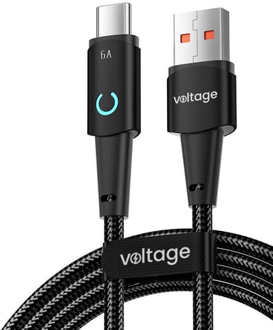⁨Kabel USB-A / USB-C Voltage PowerAngle 66W PD 100cm czarny⁩ w sklepie Wasserman.eu