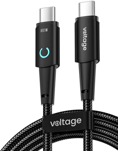 ⁨Kabel USB-C / USB-C Voltage PowerAngle 100W PD 100cm czarny⁩ w sklepie Wasserman.eu