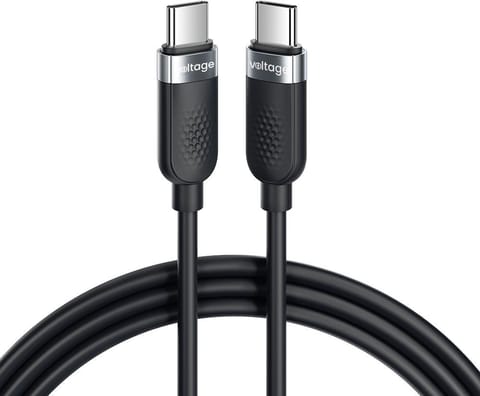 ⁨Kabel USB-C / USB-C Voltage Silicone 100W PD 100cm czarny⁩ w sklepie Wasserman.eu