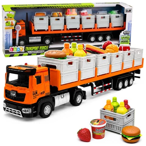 ⁨Ciężarówka Transportowa Na Baterie Produkty Spożywcze Pomarańczowa 1:40⁩ w sklepie Wasserman.eu
