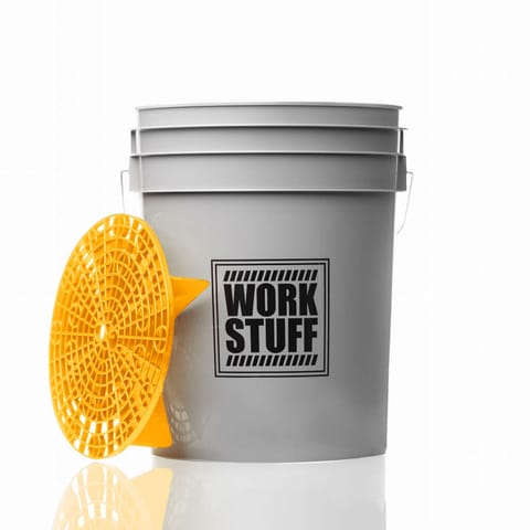 ⁨Work Stuff Detailing Bucket Grey Wheels + Separator - szare wiadro detailingowe z separatorem brudu⁩ w sklepie Wasserman.eu