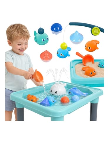 ⁨WOOPIE Stolik Wodny 3w1 Piaskownica Gra Łowienie Rybek 6 el.⁩ w sklepie Wasserman.eu
