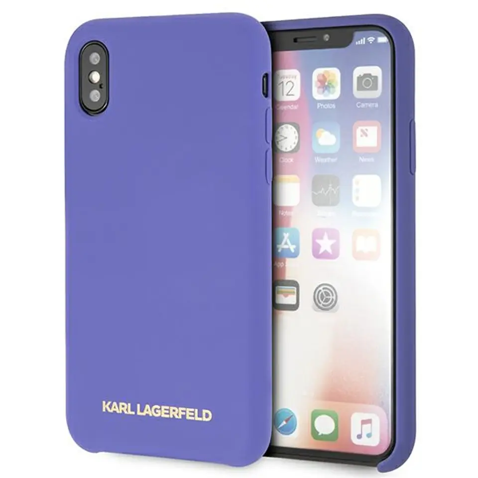 ⁨Karl Lagerfeld KLHCPXSLVOG iPhone X/Xs  hardcase fioletowy/violet Silicone⁩ w sklepie Wasserman.eu