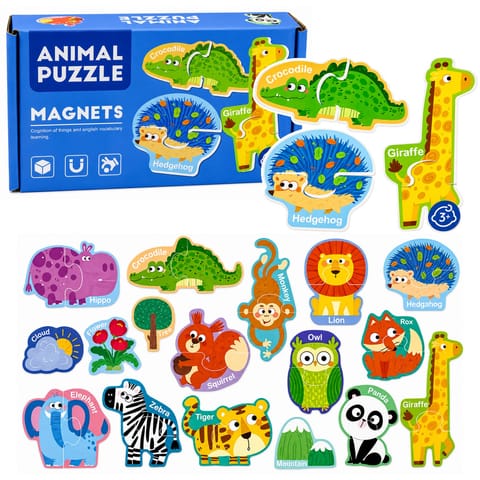 ⁨Puzzle Magnetyczne Nauka Zwierząt Magnesy Na Tablice Lodówkę 30 el.⁩ w sklepie Wasserman.eu