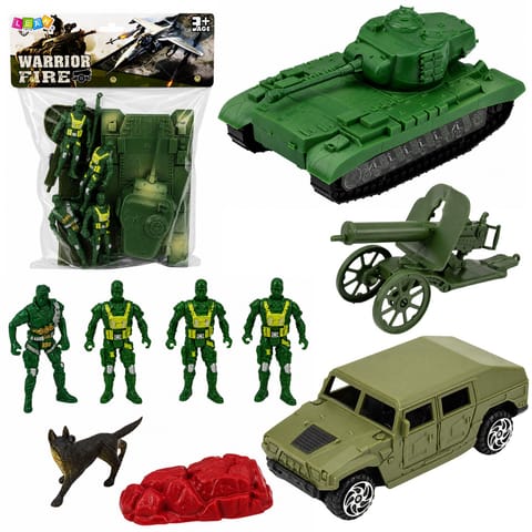 ⁨Zestaw Wojskowy Militarny Żołnierzyki Czołg Pojazd Armata 13 el.⁩ w sklepie Wasserman.eu