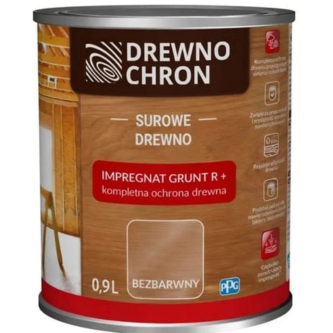 ⁨DREWNOCHRON IMPREGNAT GRUNT BEZBARWNY 0.9L⁩ w sklepie Wasserman.eu