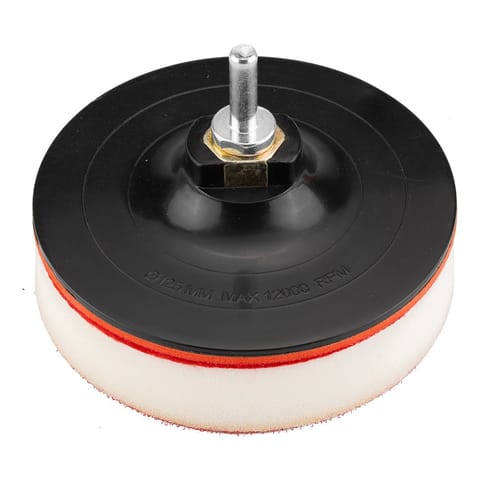 ⁨TARCZA MOCUJĄCA Z RZEPEM I GĄBKĄ 125MM TRZPIEŃ 8MM⁩ w sklepie Wasserman.eu