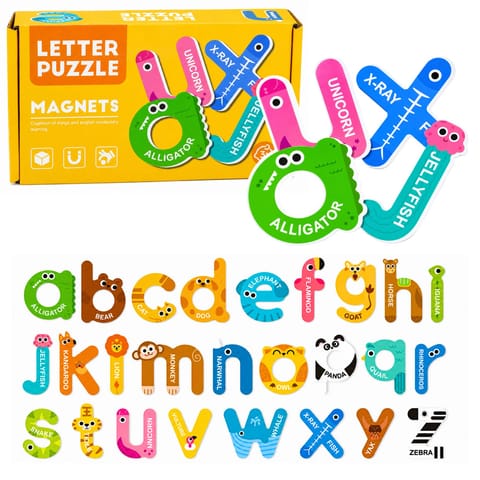 ⁨Puzzle Magnetyczne Literki Edukacyjne Magnesy Na Lodówkę Tablice 26 el.⁩ w sklepie Wasserman.eu