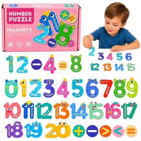 ⁨Puzzle Magnetyczne Działania i Liczby Działania Magnesy Edukacyjne 26 el.⁩ w sklepie Wasserman.eu