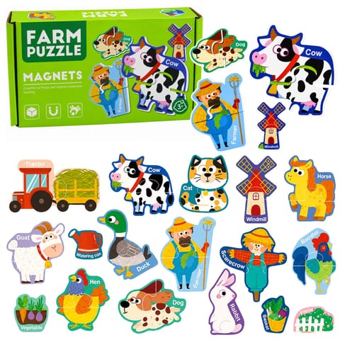 ⁨Puzzle Magnetyczne Zwierzęta Domowe Farma Magnesy Na Lodówkę Tablice 30 el.⁩ w sklepie Wasserman.eu