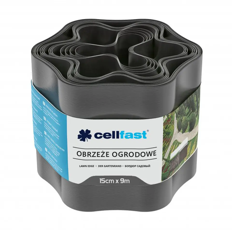 ⁨Obrzeże ogrodowe 15cm x 9m Cellfast grafitowe⁩ w sklepie Wasserman.eu