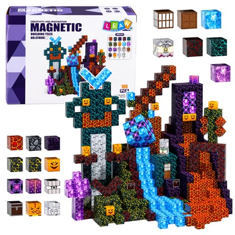 ⁨Zestaw Klocki Magnetyczne Kostki Sześciany Piksele Mroczny Świat 3D 100 el.⁩ w sklepie Wasserman.eu