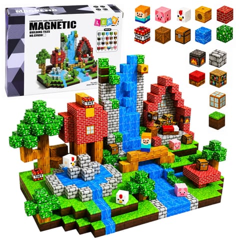 ⁨Zestaw Klocki Magnetyczne Kostki Sześciany Piksele Las 3D 100 el.⁩ w sklepie Wasserman.eu