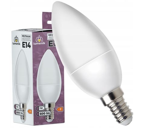 ⁨ŻARÓWKA E14 LED SMD 7W NW C37 LUMENIK 0370⁩ w sklepie Wasserman.eu