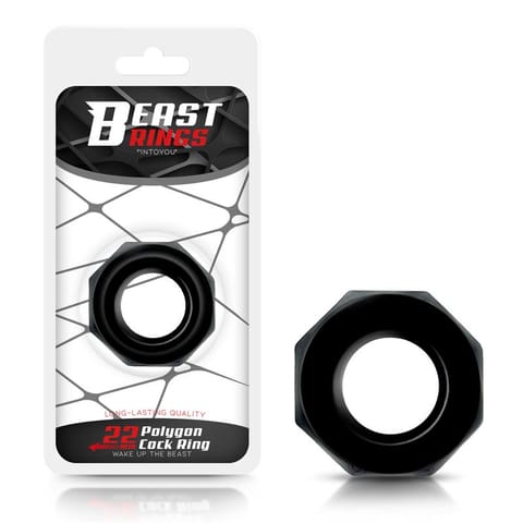 Cock Ring Super Flexible Polygonal 2.2 cm Black w sklepie Wasserman.eu