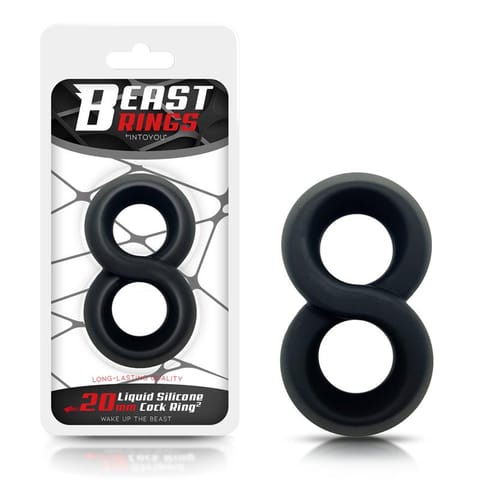 Double Penis Ring 100% Liquid Silicone 2 cm Black w sklepie Wasserman.eu