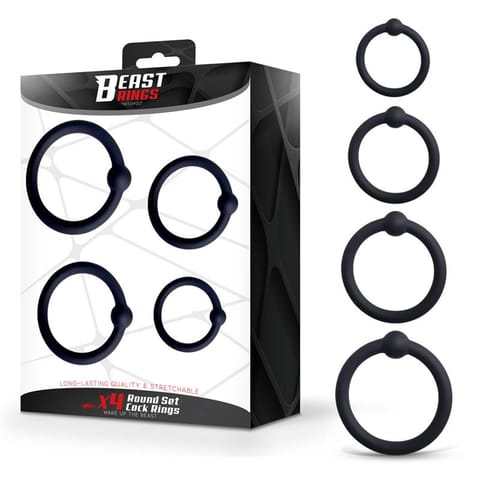 Set of 4 Penis Rings Silicone S, M, L and XL w sklepie Wasserman.eu
