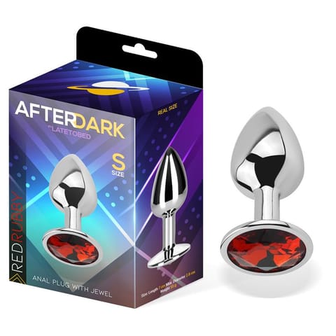 ⁨Butt Plug with Jewel Red Rubby Size S Aluminium⁩ w sklepie Wasserman.eu