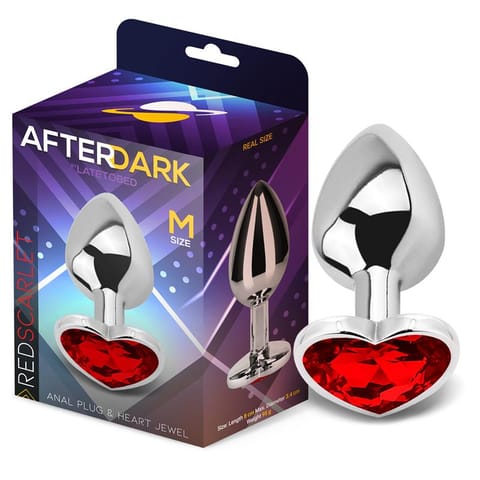 ⁨Butt Plug with Heart Jewel Corazón Red Scarlet Size M⁩ w sklepie Wasserman.eu