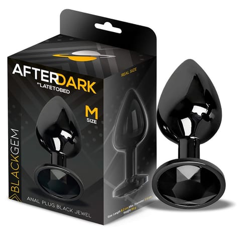 ⁨Blackgem Metalic Butt Plug with Jewel Black Size M⁩ w sklepie Wasserman.eu