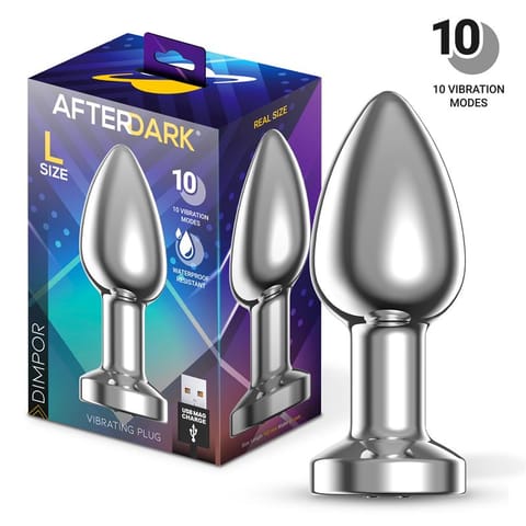 ⁨Dimpor Chrome Anal Plug with Vibration and Magnetic USB Size L⁩ w sklepie Wasserman.eu