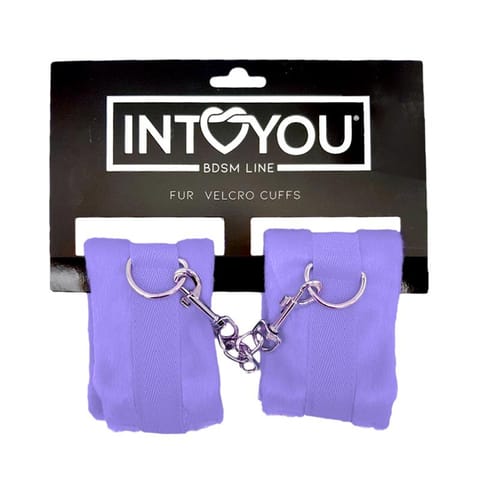 Handcuffs with Velcro with Long Fur Purple w sklepie Wasserman.eu