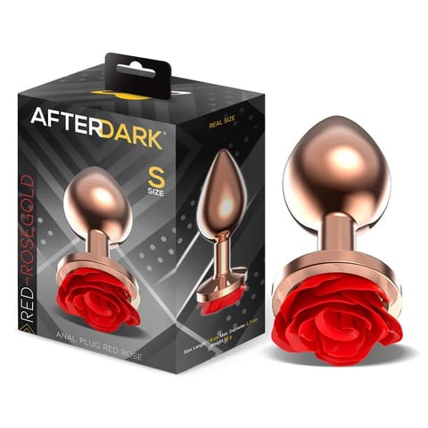 ⁨Rose Gold Anal Plug with Red Rose Base Size S⁩ w sklepie Wasserman.eu