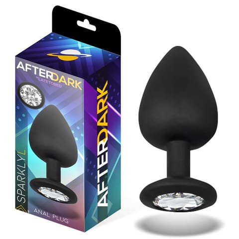 ⁨Sparkly Butt Plug with Jewel Silicone Size L 9.5 cm x 4.5 cm⁩ w sklepie Wasserman.eu