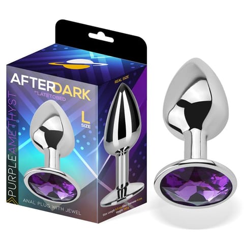 ⁨Butt Plug with Jewel Purple Amethyst Size L Aluminium⁩ w sklepie Wasserman.eu