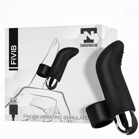 ⁨Fivib Finger Vibrating Stimulator USB Silicone Black⁩ w sklepie Wasserman.eu
