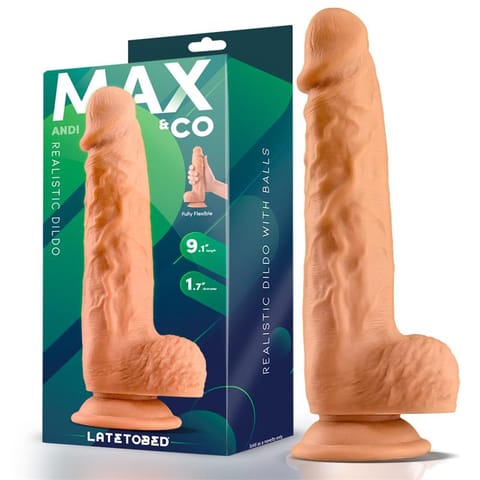 ⁨Andi Realistic Dildo with Testicles 9.1 Flesh⁩ w sklepie Wasserman.eu