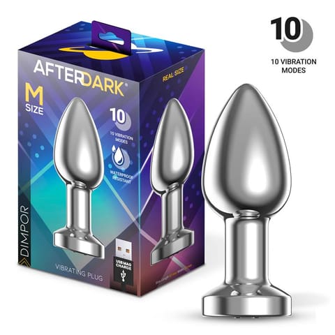 ⁨Dimpor Chrome Anal Plug with Vibration and Magnetic USB Size M⁩ w sklepie Wasserman.eu