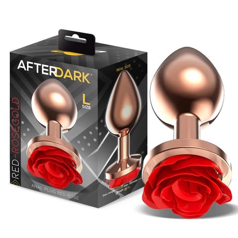 Rose Gold Anal Plugh with Red Rose Base size L w sklepie Wasserman.eu