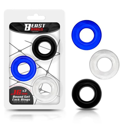 ⁨Set of 3 Penis Ring 3 Colors 1.6 cm⁩ w sklepie Wasserman.eu