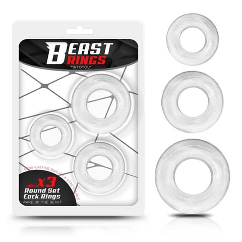 ⁨Set of 3 Cock Rings Flexible Clear⁩ w sklepie Wasserman.eu