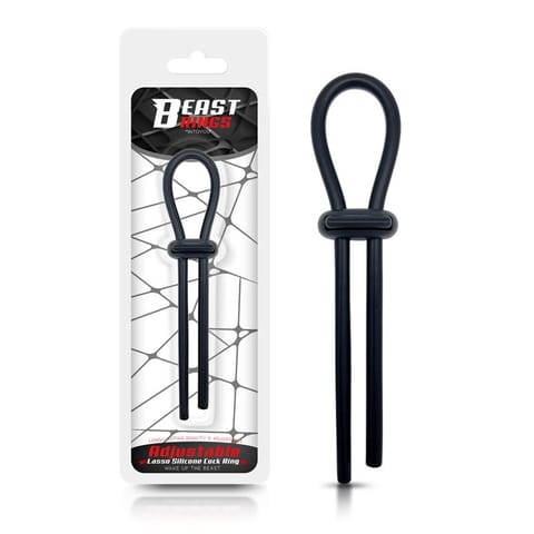 ⁨Adjustable Lasso Cock Ring Solid Silicone Black⁩ w sklepie Wasserman.eu