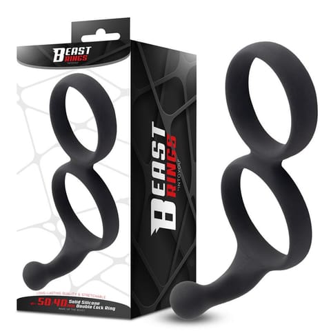 ⁨Double Penis Ring Solid Silicone 50/40 mm⁩ w sklepie Wasserman.eu