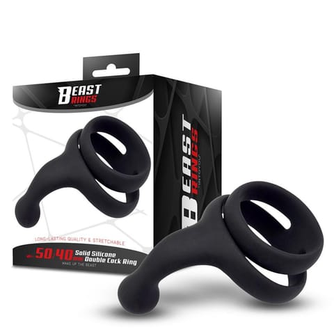 ⁨Double Penis Ring Solid Silicone 50/40 mm⁩ w sklepie Wasserman.eu