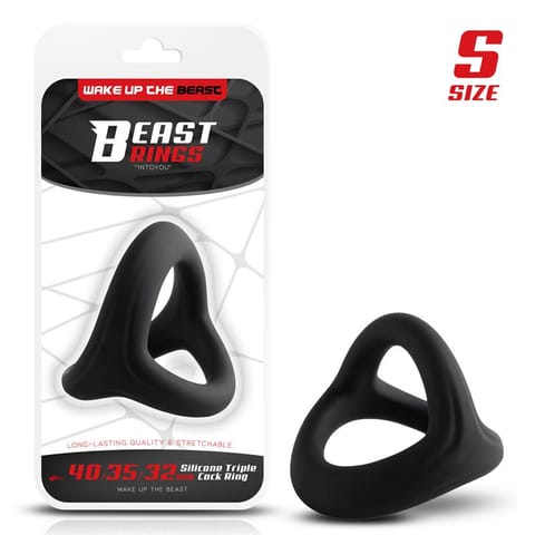 Triple Cock Ring Solid Silicone 40/35/32 mm Size S w sklepie Wasserman.eu