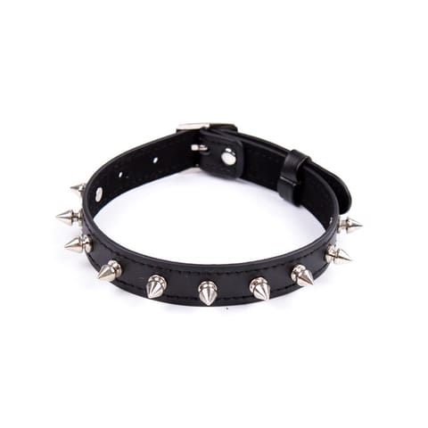 Collar with Spikes Adjustable 43 cm Black w sklepie Wasserman.eu